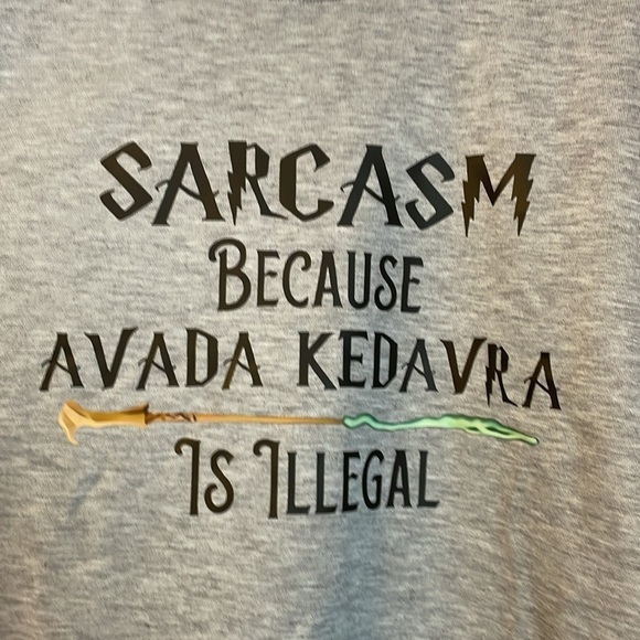Harry Potter Sarcasm Avada Kedavra Wand Magic Gray Sweatshirt size 4XL - Picture 7 of 13